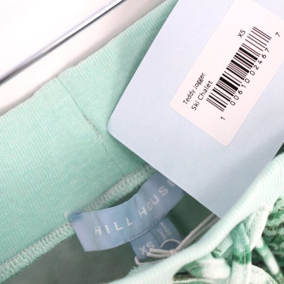 Hill House Home Teddy Jogger Sweatpants Ski Chalet Print Green Pant XS Small NEW - Picture 5 of 8